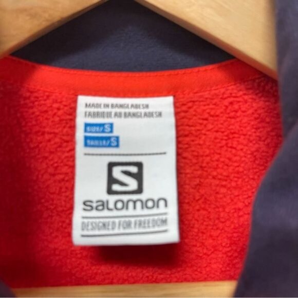 Salomon Advanced Skin Mid Layer Warm In Red Jacket Full Zip Size Small - Picture 4 of 4